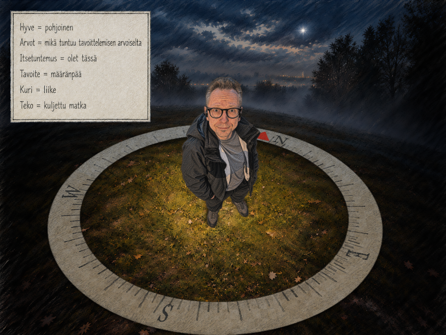 Johtotähti, pimeys ja arvot